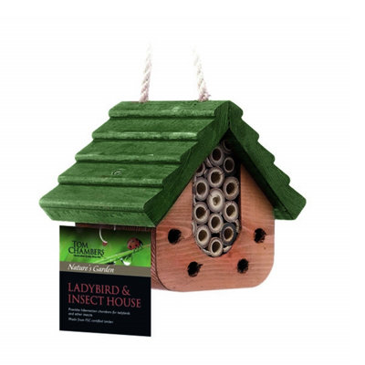 Hanging Wooden Ladybird & Insect House