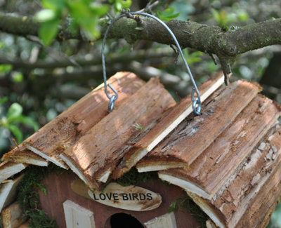 Hanging Wooden Love Bird Nest Box Birdhouses (Set of 2) - 4