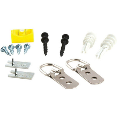 Hangman LDR2 Large D-Rings Set – 2 Aufhänger + 4 Schrauben, Für Bilder Und Spiegel