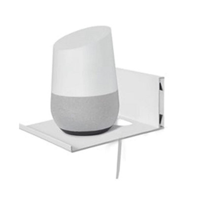 Hangman White Smart Device Floating Wall Shelf For Alexa, Google Home