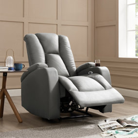 Hannah 1 Seater Electric Recliner, Dark Grey Air Leather