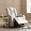 Hannah 1 Seater Electric Recliner, Light Grey Air Leather