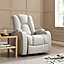Hannah 1 Seater Electric Recliner, Light Grey Air Leather