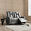 Hannah 2 Seater Electric Recliner, Dark Grey Air Leather