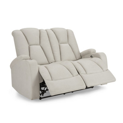 Hannah 2 Seater Electric Recliner, Light Grey Air Leather