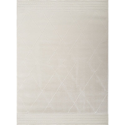 HANNAH Berber Modern High Pile Ivory/Off-White Area Rug 160 x 213 cm