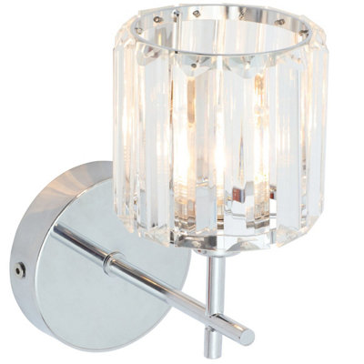 HANNAH - CGC Chrome & Prism Crystal Wall Torch Light