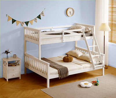 Hannah Triple Sleeper Single over Double Bunk Bed - White