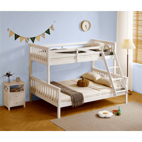 Hannah Triple Sleeper Single over Double Bunk Bed - White