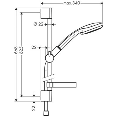 Hansgrohe Croma 100 Vario Chrome Shower Set with 100mm Hand Shower ...