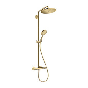 Hansgrohe Croma Select S Shower System Gold Showerpipe 280 Raindance Head 120