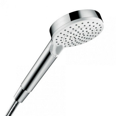 Hansgrohe Crometta Single Spray Fixed Wall Bracket Shower Kit 125cm White/Chrome