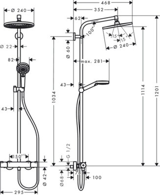 Hansgrohe Crometta S 240 1jet Showerpipe