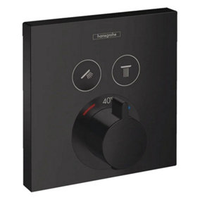 Hansgrohe ShowerSelect Thermostatic Mixer Matt Black 2 Outlet Installation