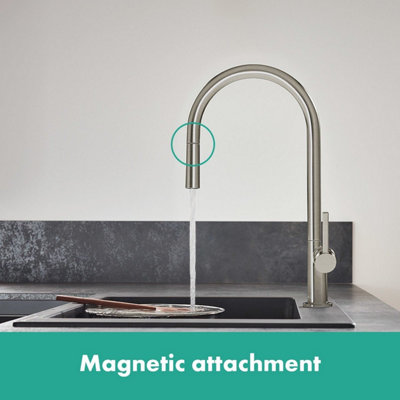 Hansgrohe Talis Kitchen Mixer Tap Single Lever Pull Out Spout Stainless Steel