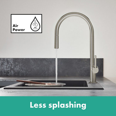 Hansgrohe Talis Kitchen Mixer Tap Single Lever Pull Out Spout Stainless Steel