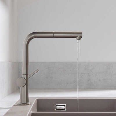 Hansgrohe Talis Kitchen Mixer Tap Single Lever Pull Spout sBox Stainless Steel