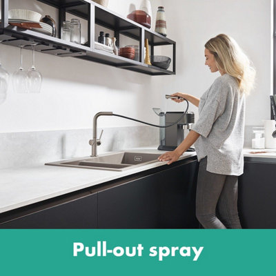 Hansgrohe Talis Kitchen Mixer Tap Single Lever Pull Spout sBox Stainless Steel