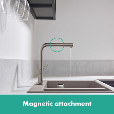 Hansgrohe Talis Kitchen Mixer Tap Single Lever Pull Spout sBox Stainless Steel