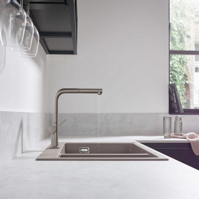 Hansgrohe Talis Kitchen Sink Mixer Tap Single Lever Pull Spout Stainless Steel
