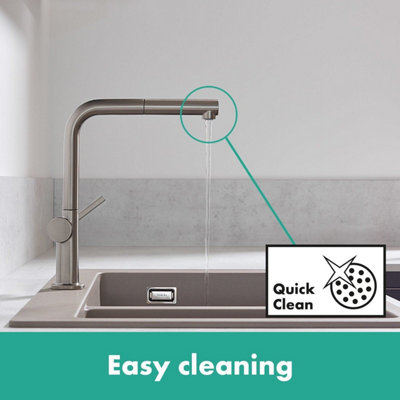 Hansgrohe Talis Kitchen Sink Mixer Tap Single Lever Pull Spout Stainless Steel