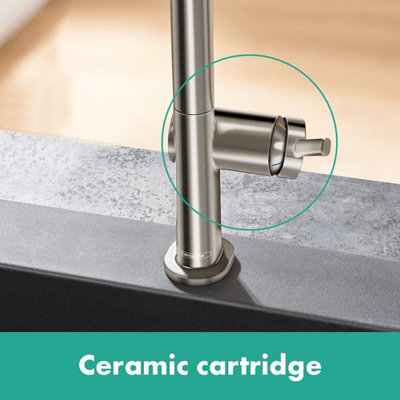 Hansgrohe Talis Kitchen Sink Mixer Tap Single Lever Pull Spout Stainless Steel