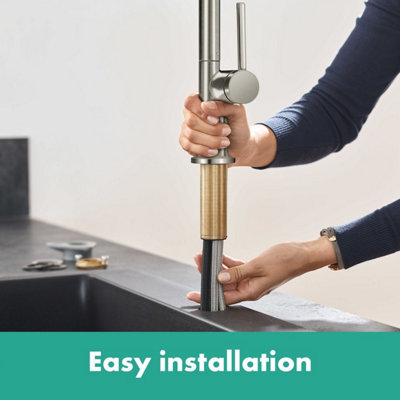 Hansgrohe Talis Kitchen Sink Mixer Tap Single Lever Pull Spout Stainless Steel