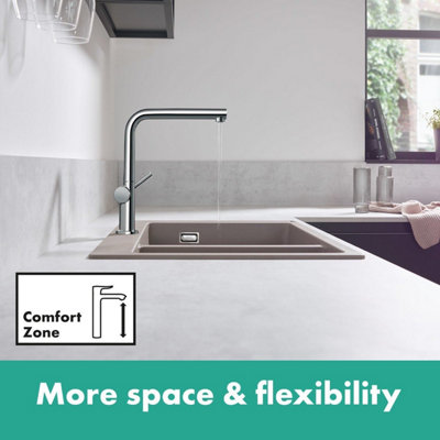 Hansgrohe Talis M54 Kitchen Mixer Tap Single Lever Swivel Spout Chrome Modern