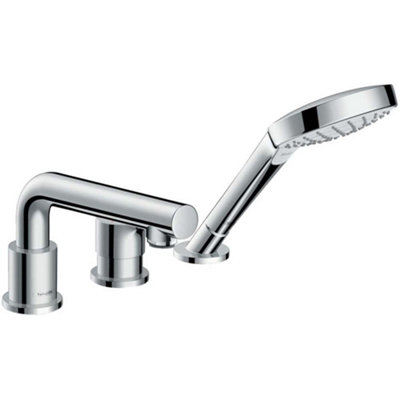 Hansgrohe Talis S Chrome 3-Hole Rim-Mounted Single-Lever Bath Mixer Tap ...
