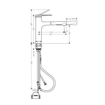 Hansgrohe Zesis M33 Single Lever Kitchen Mixer Tap 160 Pull-Out Spray 2Jet in Matt Black