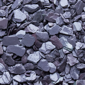 Hanson 15 - 30mm Plum Slate Decorative Garden Chippings Large Approx. 20kg Polybag