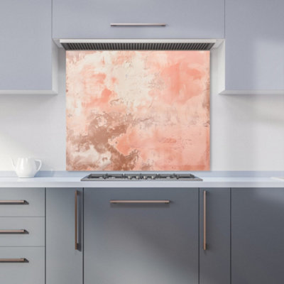 Hapless Pink Grunge Effect Premium Glass Kitchen Splashback W600mm x H600mm