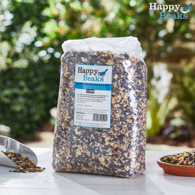 Happy Beaks Bird Ground & Table Premium Seed Food Mix (12.75kg) High Energy Feed for Wild Birds