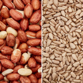 Happy Beaks Premium Wild Bird Food Sunflower Hearts Seeds & Aflatoxin Tested Peanuts High Energy Feed Mix