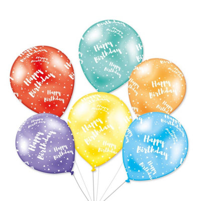 Happy Birthday Balloon - 12 Inch Assorted colour Latex Balloons, Set of 30
