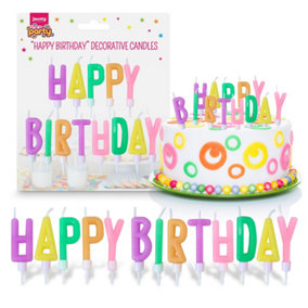 Happy Birthday Candles For Cakes - Multicoloured Happy Birthday Candle , Decorative Candles