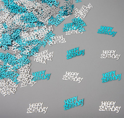 Happy Birthday Confetti Blue and Silver 14g Table Scatter Birthday Party Decorations Price Comparisons | Compare The Build