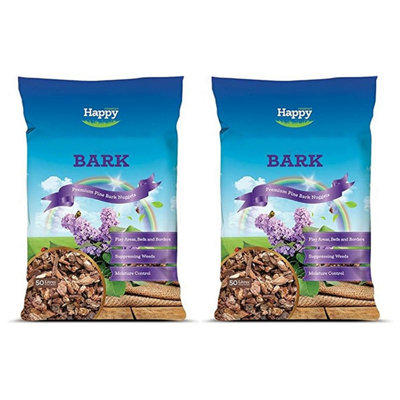Happy Chunky Chip Weed Suppressor Garden Beds Landscaping Bark 2 Packs x 50L