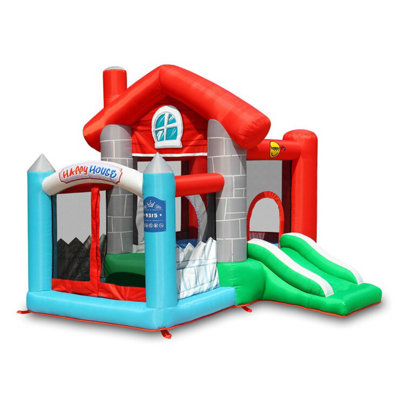 Happy Hop Happy House Bouncy Castle with Slide Ball Pit Air Blower Kids ...