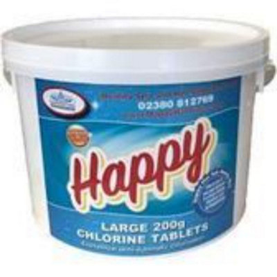 Happy Hot Tubs Large Chlorine Tablets 200g 2kg DIY at B&Q