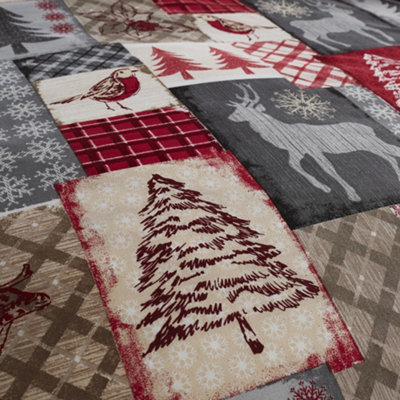 Happy Linen Company Christmas Patchwork Brushed Cotton Bedding Single