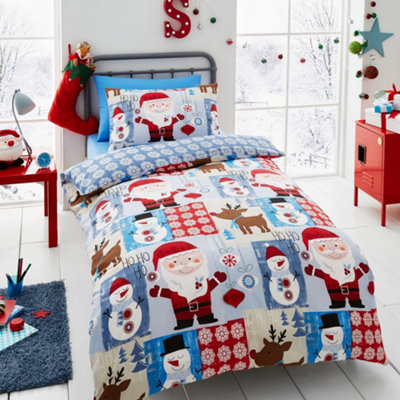 Happy Linen Company Santa And Friends Kids Christmas Bedding Toddler