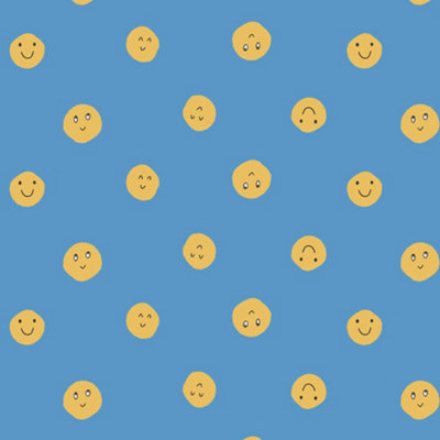 Happy News Smiles Blue Kids Wallpaper