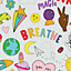 Happy News Sticker Doodle Multicolour Kids Wallpaper