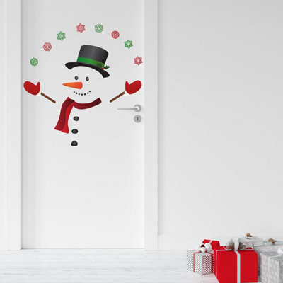 Happy Snowman Decoration Stickers Set Wall Stickers Wall Art, DIY Art, Home Decorations, Decals