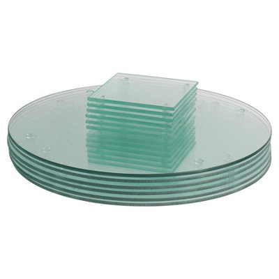 Harbour Housewares 12pc Round Glass Placemats & Coasters Set - 30cm ...