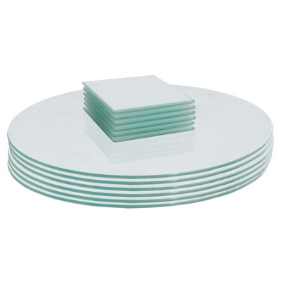 Harbour Housewares 12pc Round Glass Placemats & Square Coasters - 30cm ...