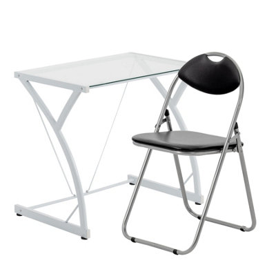 Harbour Housewares 2 Piece Computer Desk and Chair Set - Home Office ...