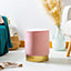 Harbour Housewares - 2 Piece Round Velvet Footstools Set - Pink