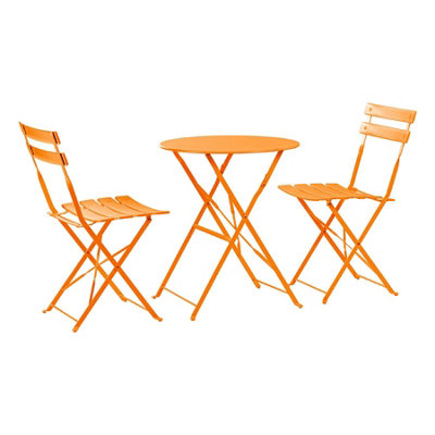 Harbour Housewares - 2 Seater Sussex Bistro Set - Round - Orange